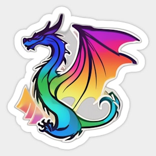 Dragon Rainbow Shadow Silhouette Anime Style Collection No. 451 Sticker